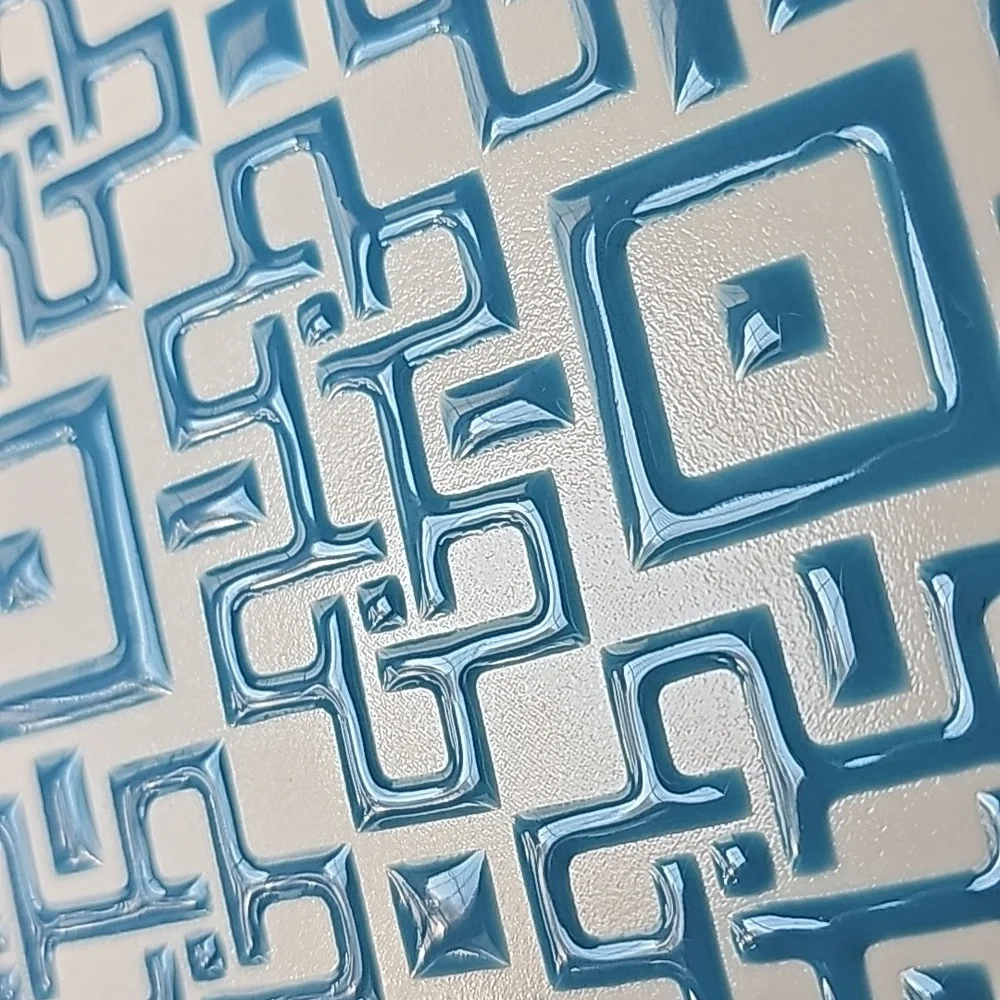 Crate&Barrel Kate Spain Geometric Blue and White Salad Plate